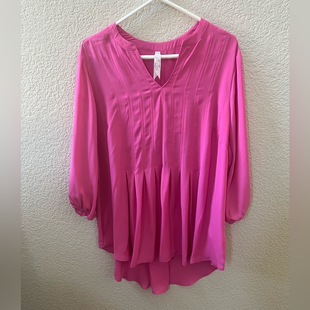 Melissa McCarthy Blouse Seven7 Top Pink